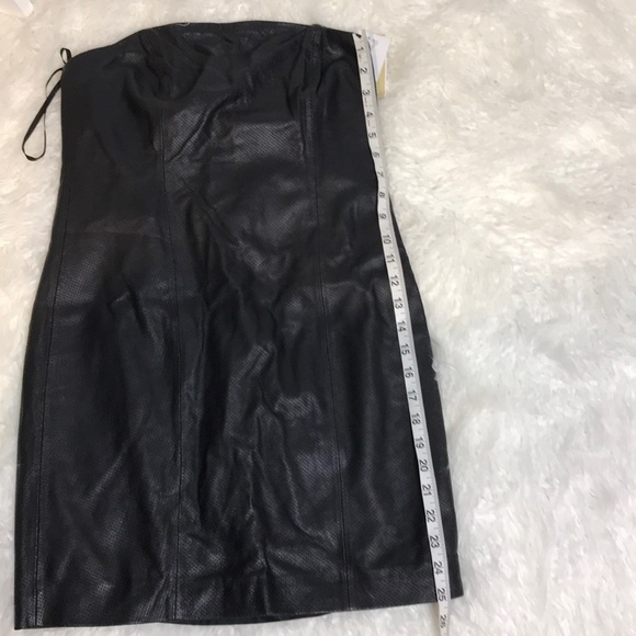 NWT Michael Kors Black Leather Mini Tube Top Dress - Picture 7 of 8